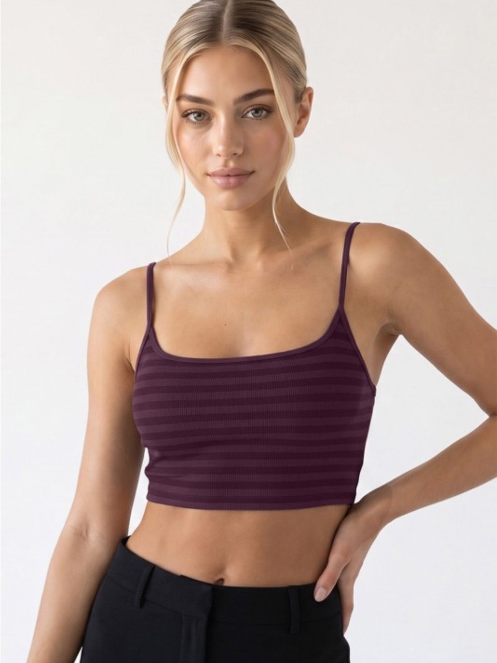 🆕🤍STRIPPED RAISIN BRALETTE